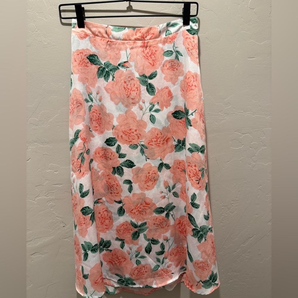 Show Me Your Mumu Moonlight MIDI Floral Peach and Green Skirt size small NWT